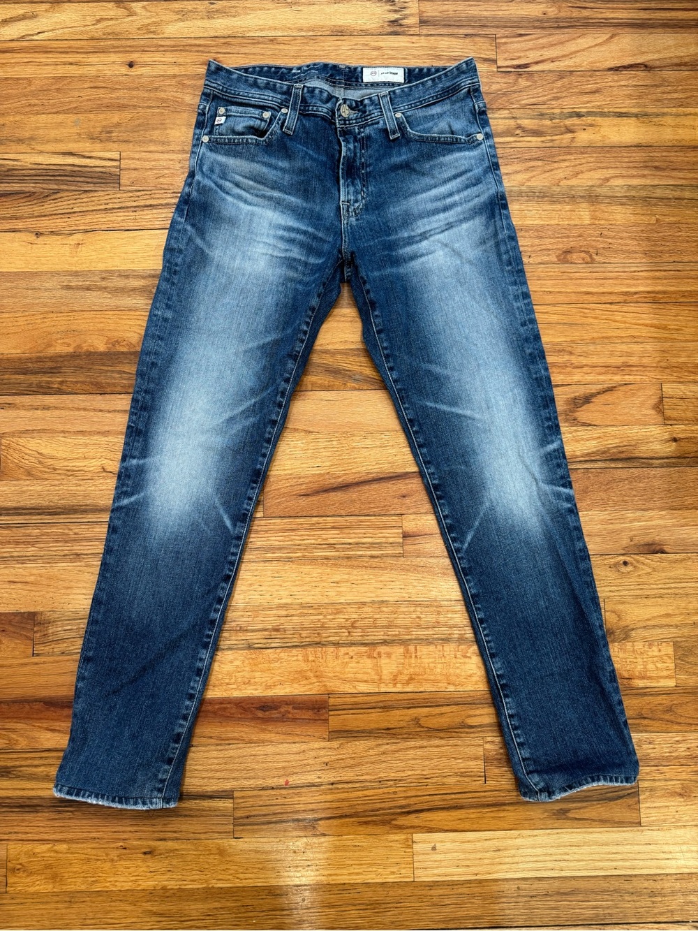 Ag Adriano Goldschmied Slim Straight Blue Washed Jeans